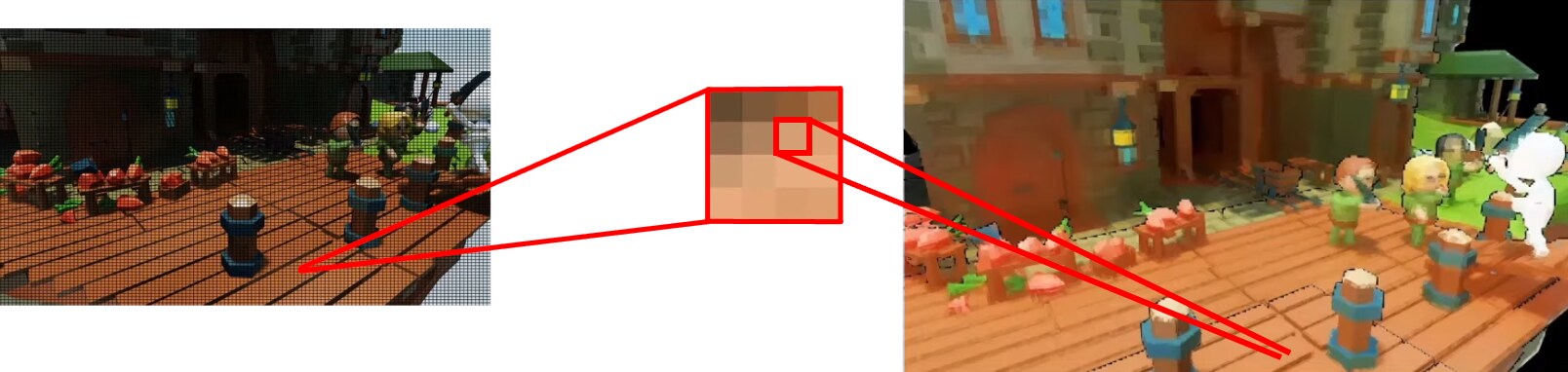 A fragment from a 4x4 tile is inserted into the radiance cache