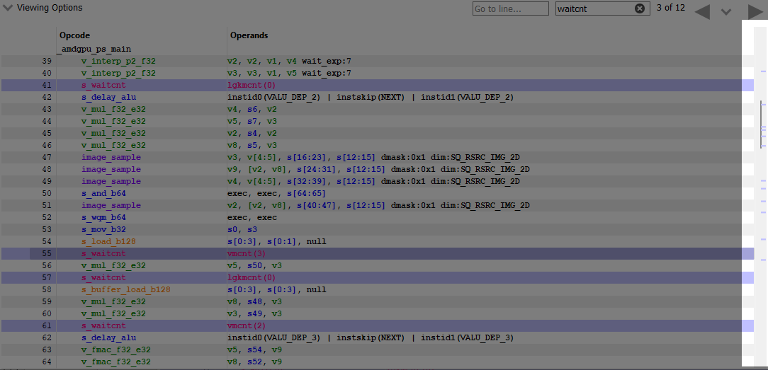 Search matches in ISA view