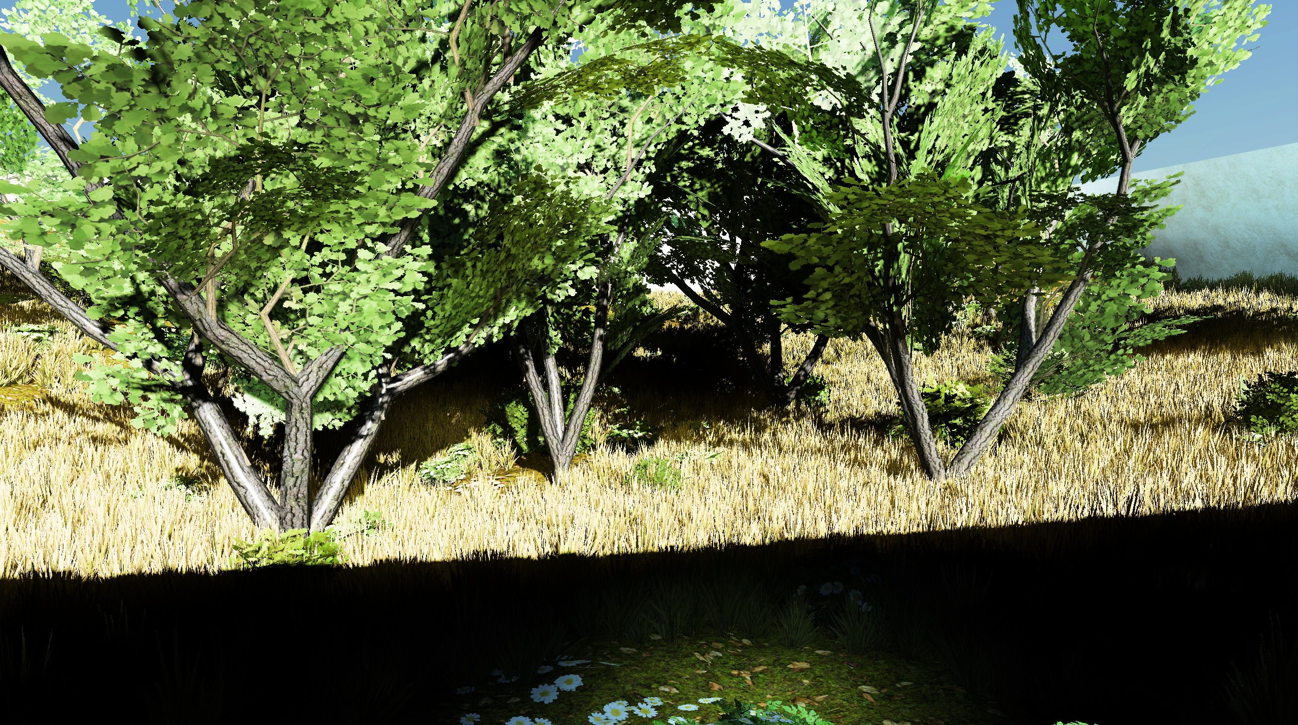 A foliage-heavy scene tested with Brixelizer GI