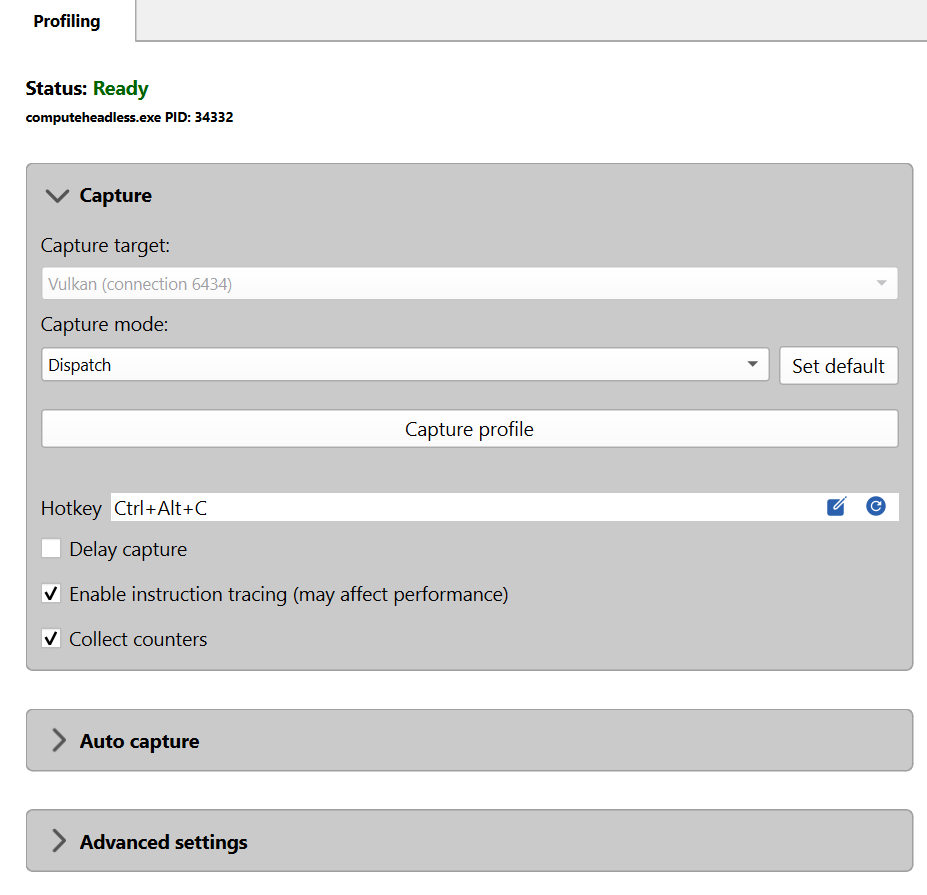 Radeon™ Developer Panel Dispatch capture
