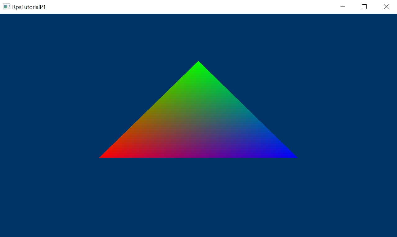 a screenshot of the triangle that we just rendered