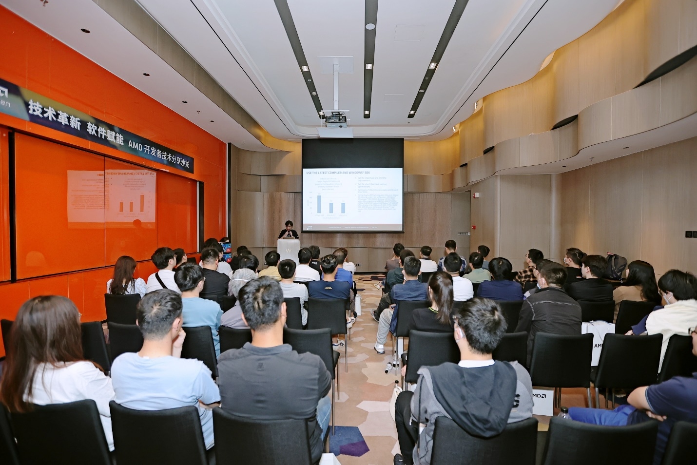 A group of people in a room