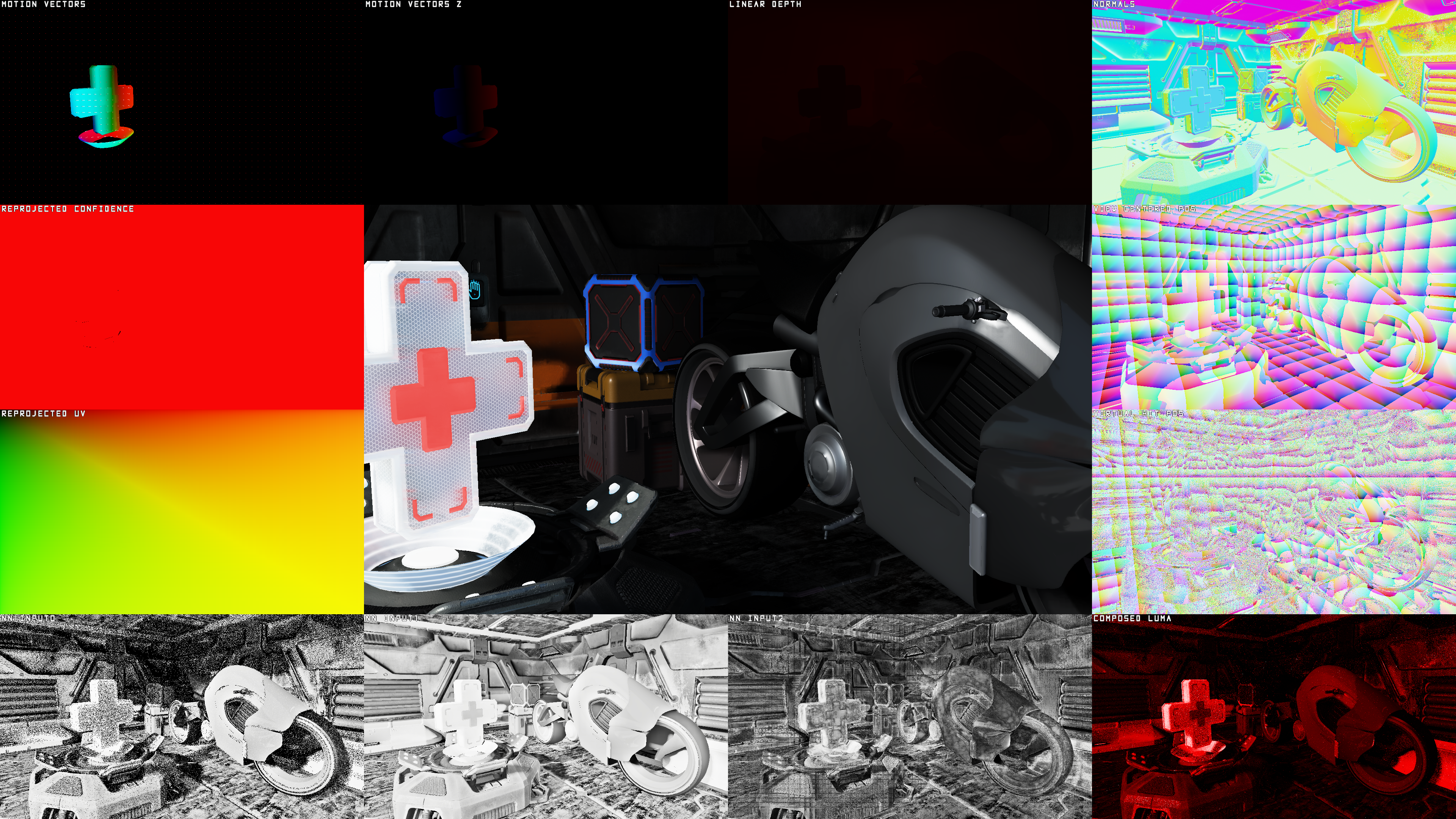 FSR™ Ray Regeneration debug view in overview mode
