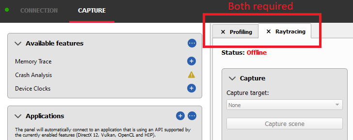 RDP capture settings