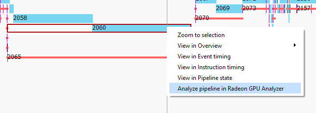 RGP/RGA Interop Menu in Event timeline