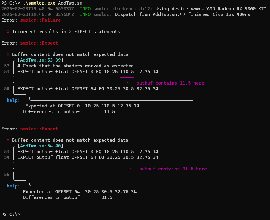 Smoldr showing an error message