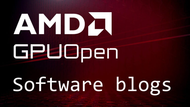 AMD GPUOpen software blogs
