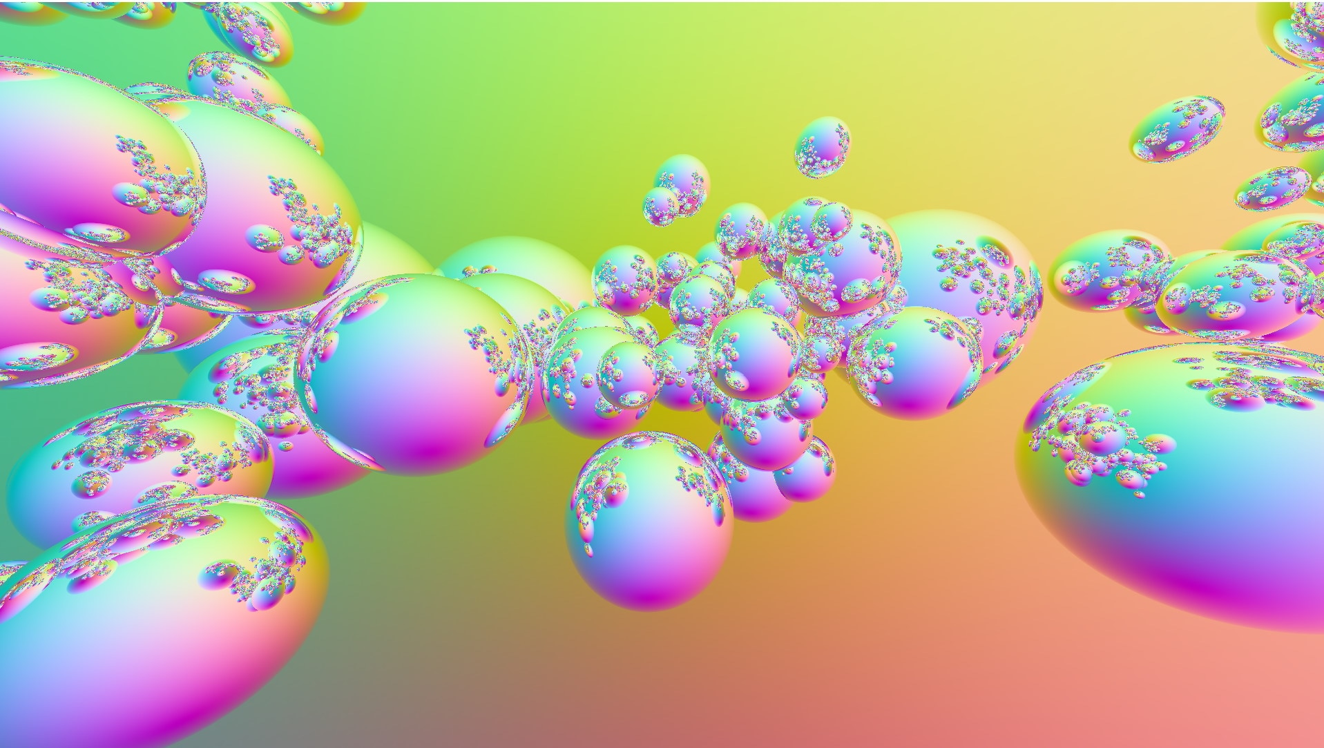 Raytraced reflective bubbles
