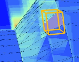 The RRA traversal counter view demonstrating a split triangle