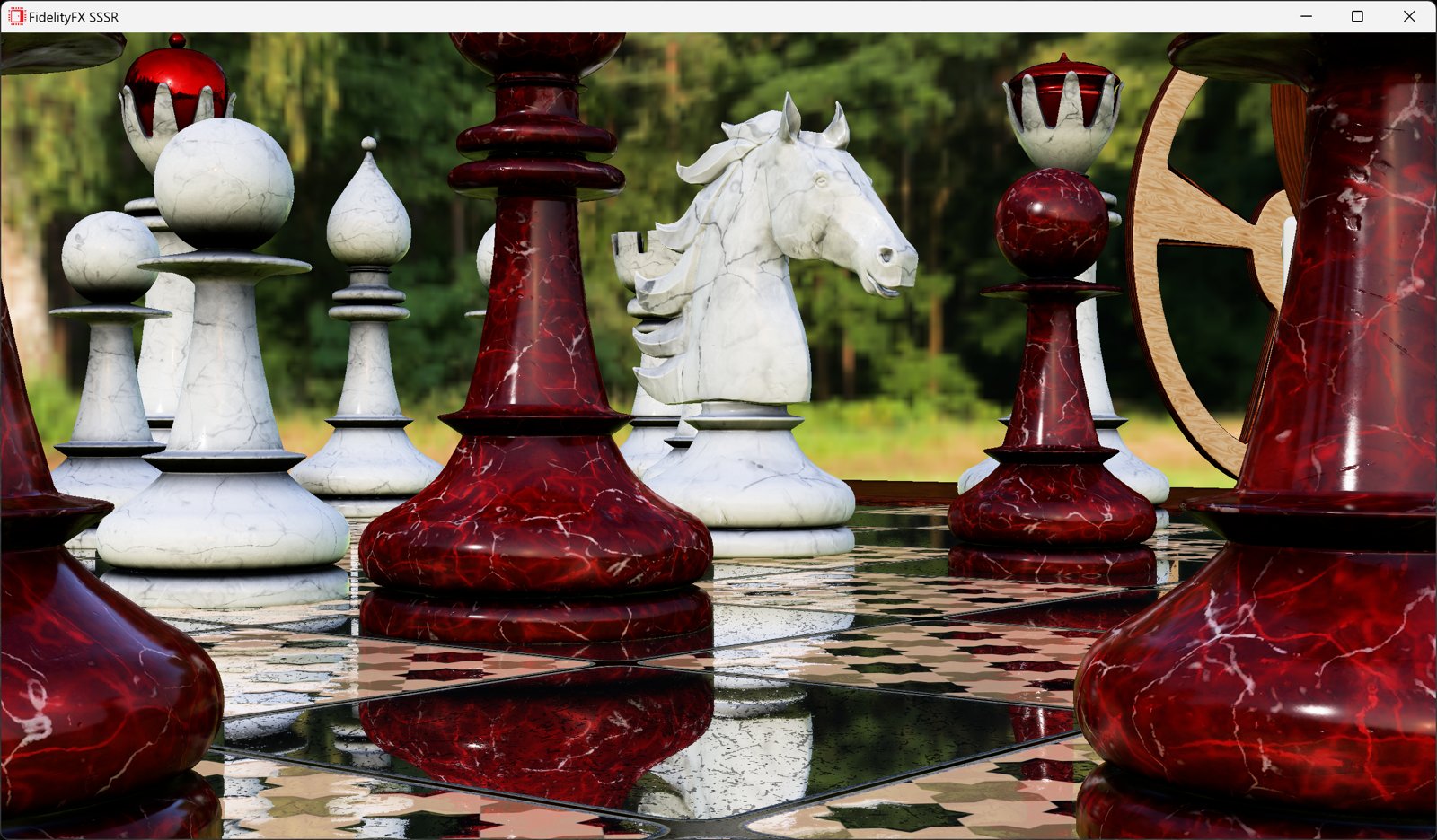 Chess pieces with SS reflections