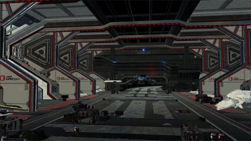 Hangar deck demonstrating AMD FidelityFX Variable Shading